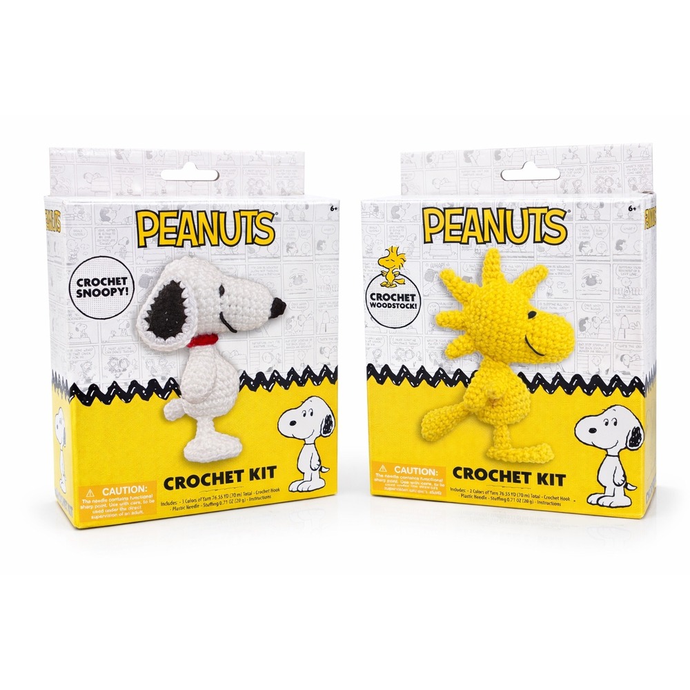 Peanuts Crochet Kit Bundle Snoopy Woodstock Beginner‎ Complete Gift Set NIB DIY